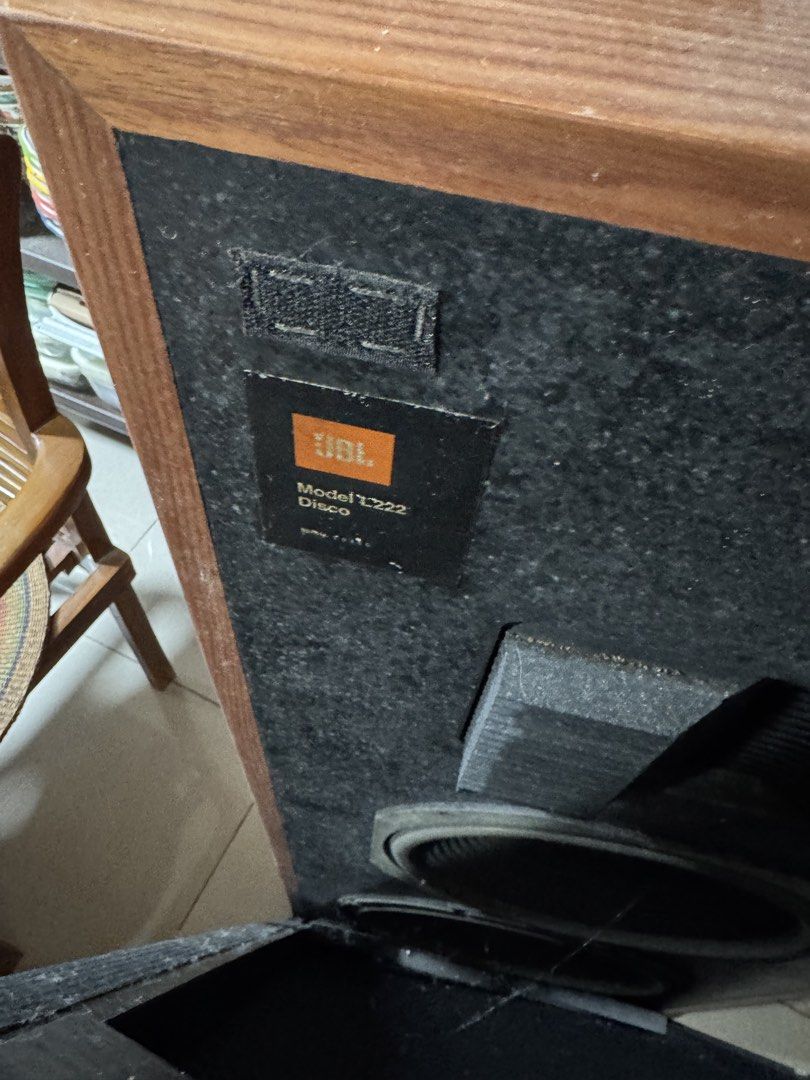 JBL L222 DISCO VINTAGE SPEAKERS (Category: Soundbars, Speakers & Amplifiers) located in Cainta. Submitted by espinosario2 (Listing ID 1446242323, Image 1). Description: JBL MODEL L222 DISCO VINTAGE SPEAKERS 2 pcs LEFT RIGHT. 60k per piece mid recone wood frame repair Untested. working before storage, as is 60,000 per piece.