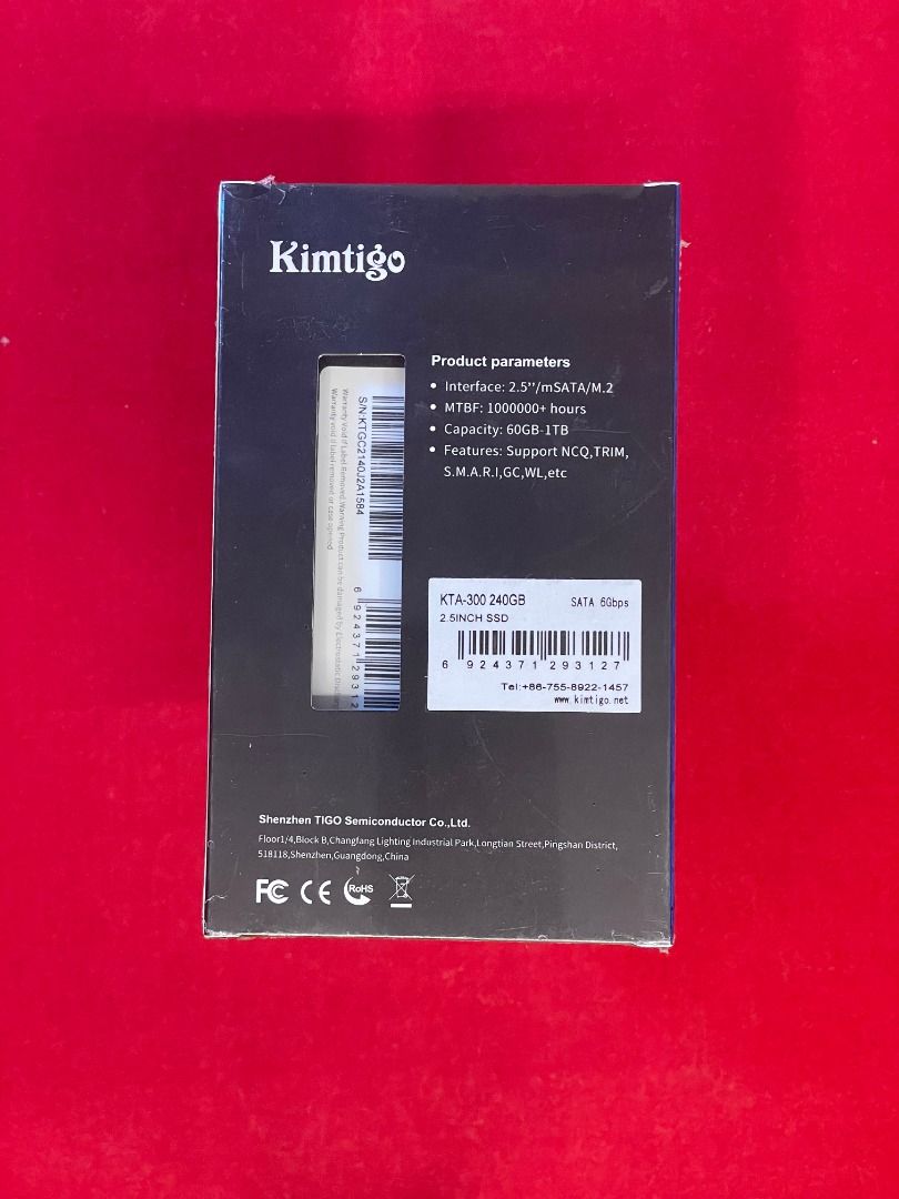 Kimtigo SSD 240GB (Category: Hard Disks & Thumbdrives) located in Quezon City. Submitted by chcomint (Listing ID 1446225420, Image 2). Description: Kimtigo SSD 240GB for sale Firm Price 💳 PAYMENT & TRANSACTION: * Payment First via GoTyme Bank Transfer * 📍 Pick-up: At our physical store in Quezon City * 🚗 Delivery: Via Lalamove (Shipping fee shouldered by the buyer) Message me directly for orders or inquiries!.
