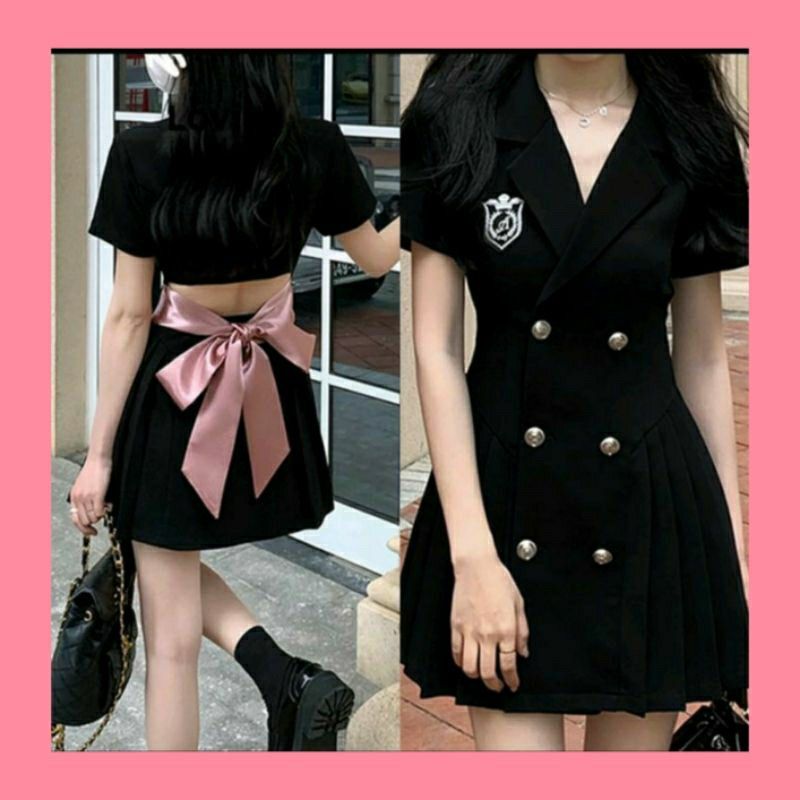 Korean Style Black Blazer Dress (Category: Dresses) located in Calamba. Submitted by dreamela (Listing ID 1446241886, Image 2). Description: -large size can fit medium since may tali sa likod - no issues -all buttons intake parin - color 10/10 -pick up only (if drop off add hf transport expenses) .