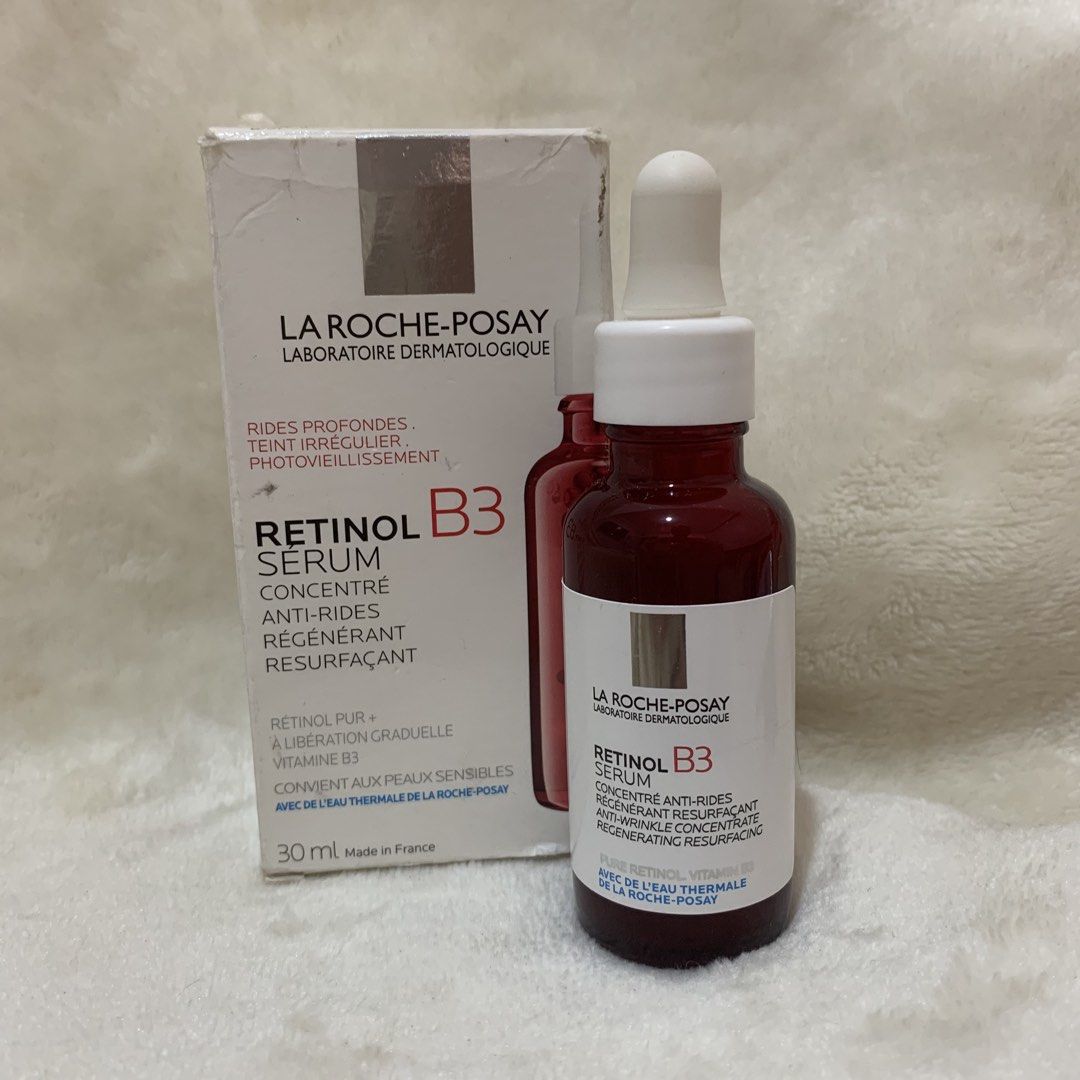 La Roche-Posay Retinol B3 Serum 30ml (Category: Face Care) located in Rizal. Submitted by themakeupstagram (Listing ID 1446249430, Image 1). Description: - La Roche-Posay Retinol B3 Serum - Concentrated anti-wrinkle, regenerating, and resurfacing formula - Contains Pure Retinol and Vitamin B3 - Suitable for sensitive skin - 30ml bottle - Expiry Date: 10-2027 - Note: Box has some wear and tear From Chemicalwarehouse Australia Pasabuy.