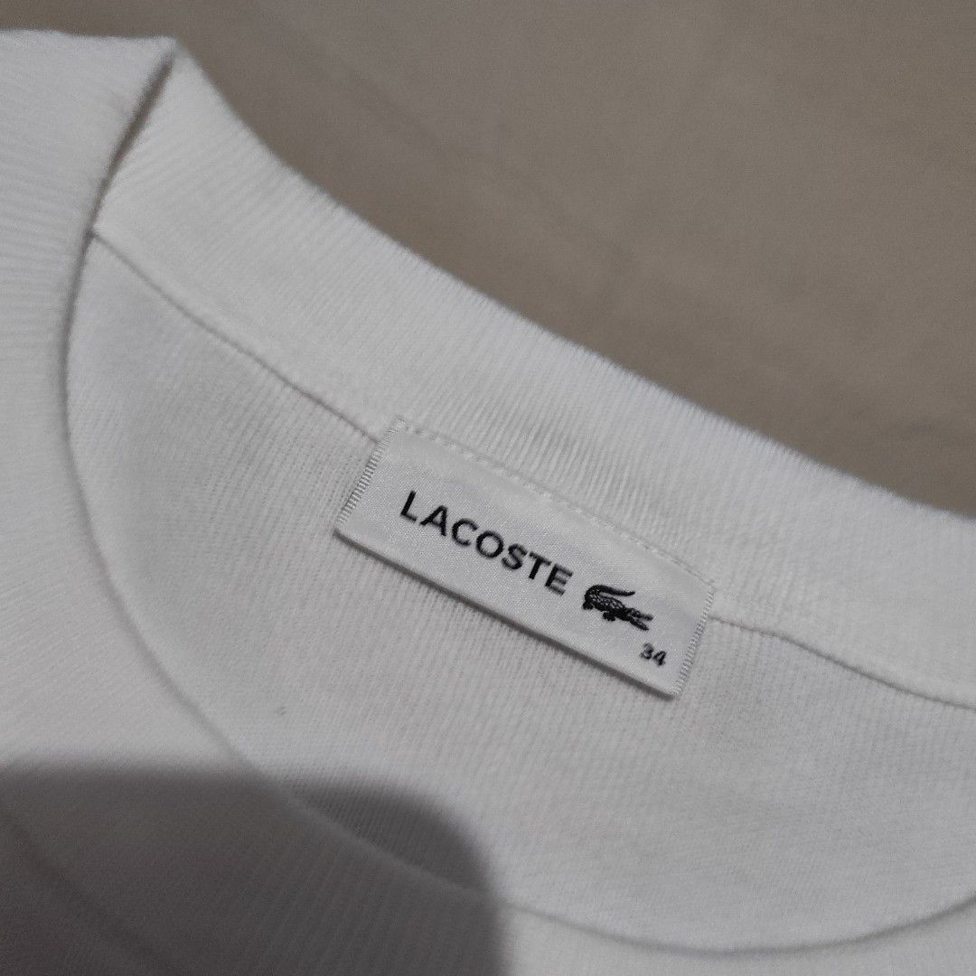Lacoste White Long Sleeve Sweater Size 34 (Category: Longsleeves) located in San Fabian. Submitted by jen01122 (Listing ID 1446230427, Image 2). Description: Loc: San Fabian, Pangasinan Mod: Jnt Mop: Gcash Authentic Has stains.