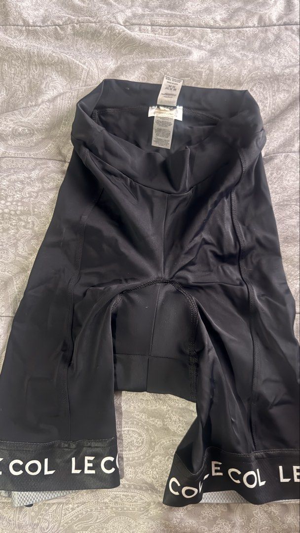 LE COL Black Cycling Bib Shorts (Category: Activewear) located in Pasig City. Submitted by mphg37 (Listing ID 1446163946, Image 2). Description: - Black LE COL cycling bib shorts - Features LE COL logo on straps and leg grippers - Padded for enhanced comfort on long rides - Suitable for all cyclists.