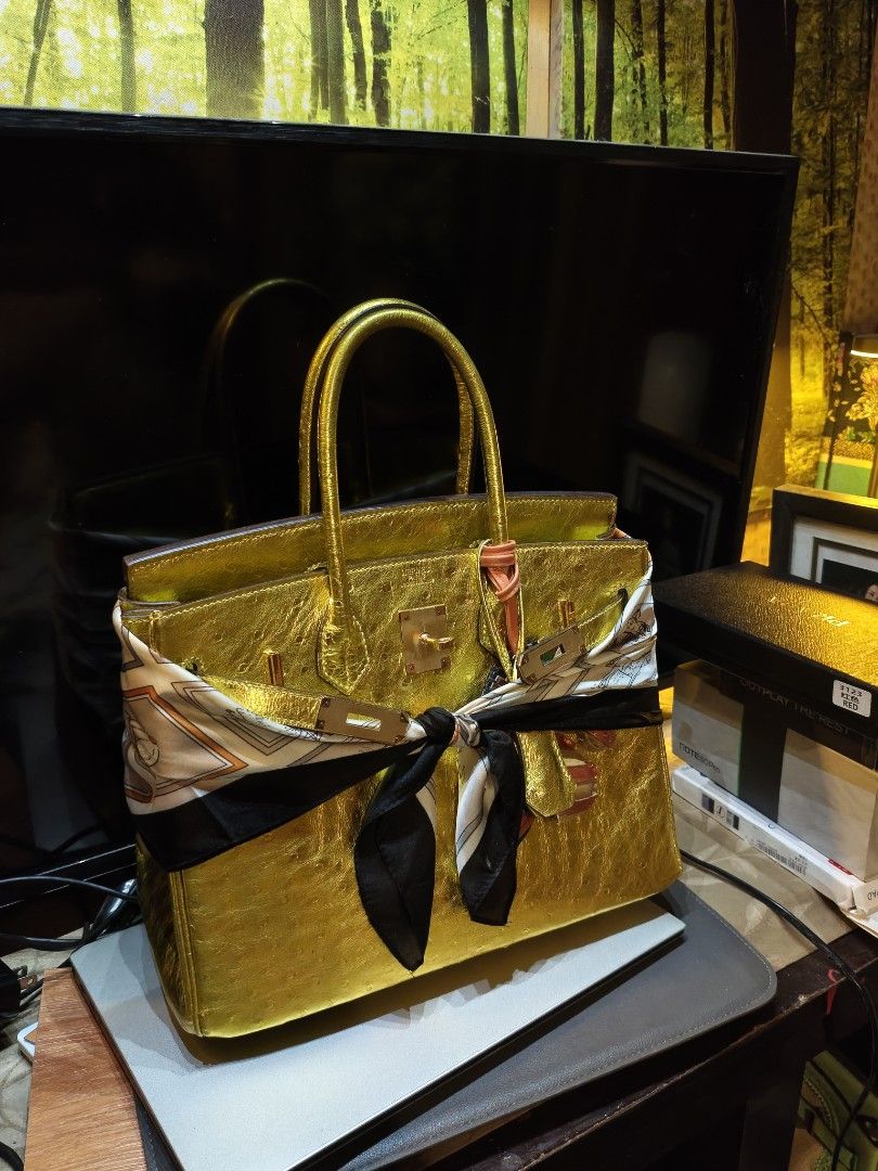 LIMITED metallic neon ostrich birkin (Category: Luxury Bags & Wallets) located in Bacoor. Submitted by theluxarybelongings (Listing ID 1446340164, Image 1). Description: real ostrich skin blind stamp GHW STAMP K MOP: cash, gcash, bank transfer delivery: ok meetups: ok sure buyer only.