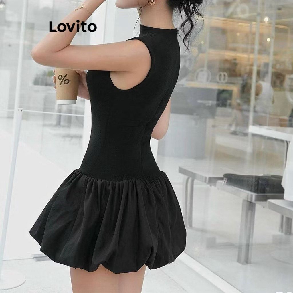 Lovito Black Simple Stitched Fabric Structure Line Dress (Category: Dresses) located in Tagum. Submitted by thriftatelier (Listing ID 1446181379, Image 3). Description: RFS: Decluttering. Only used once. Still good as new..
