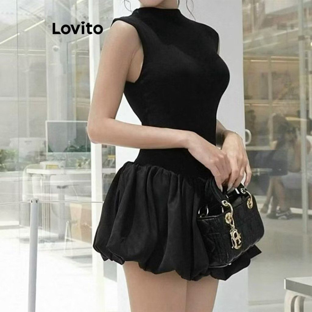 Lovito Black Simple Stitched Fabric Structure Line Dress (Category: Dresses) located in Tagum. Submitted by thriftatelier (Listing ID 1446181379, Image 2). Description: RFS: Decluttering. Only used once. Still good as new..