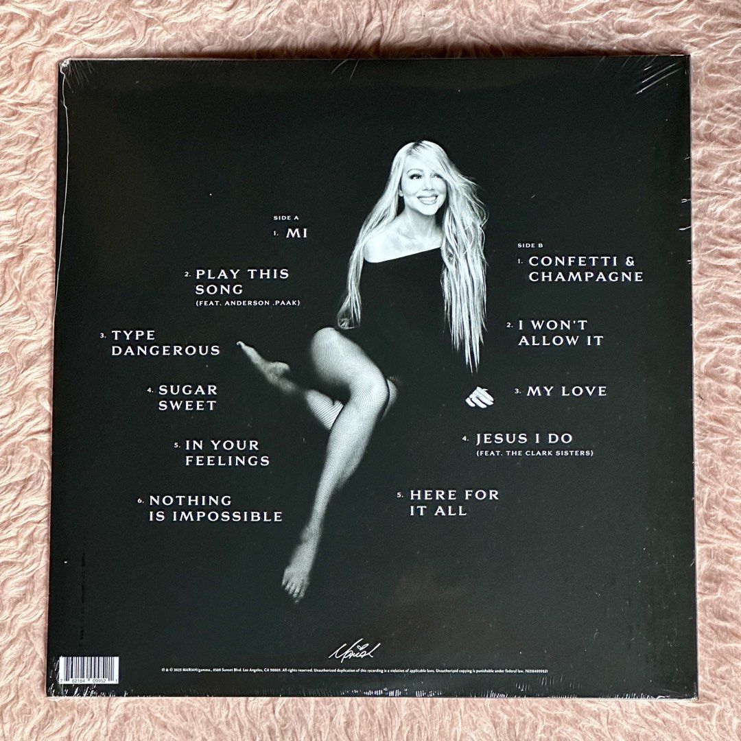 Mariah Carey - Here For It All Blush Vinyl (Category: Vinyls) located in Marikina City. Submitted by musicandmakeup (Listing ID 1446340419, Image 2). Description: Brand new and sealed On hand and ready to ship Tracklist 1 Mi 2 Play This Song Feat. Anderson.Paak 3 Type Dangerous 4 Sugar Sweet 5 In Your Feelings 6 Nothing Is Impossible 7 Confetti & Champagne 8 I Won’t Allow It 9 My Love 10 Jesus I Do Feat. the Clark Sisters 11 Here for It All.