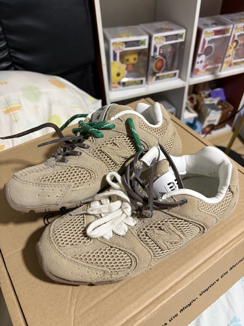 Miu Miu x New Balance (Category: Sneakers) located in Mabalacat. Submitted by leyxzz_declutter (Listing ID 1446329850, Image 2). Description: - Miu Miu x New Balance collaboration sneakers - thrifted not sure if legit - size euro 36 - no issue RFS: Decluttering Slightly Negotiable .