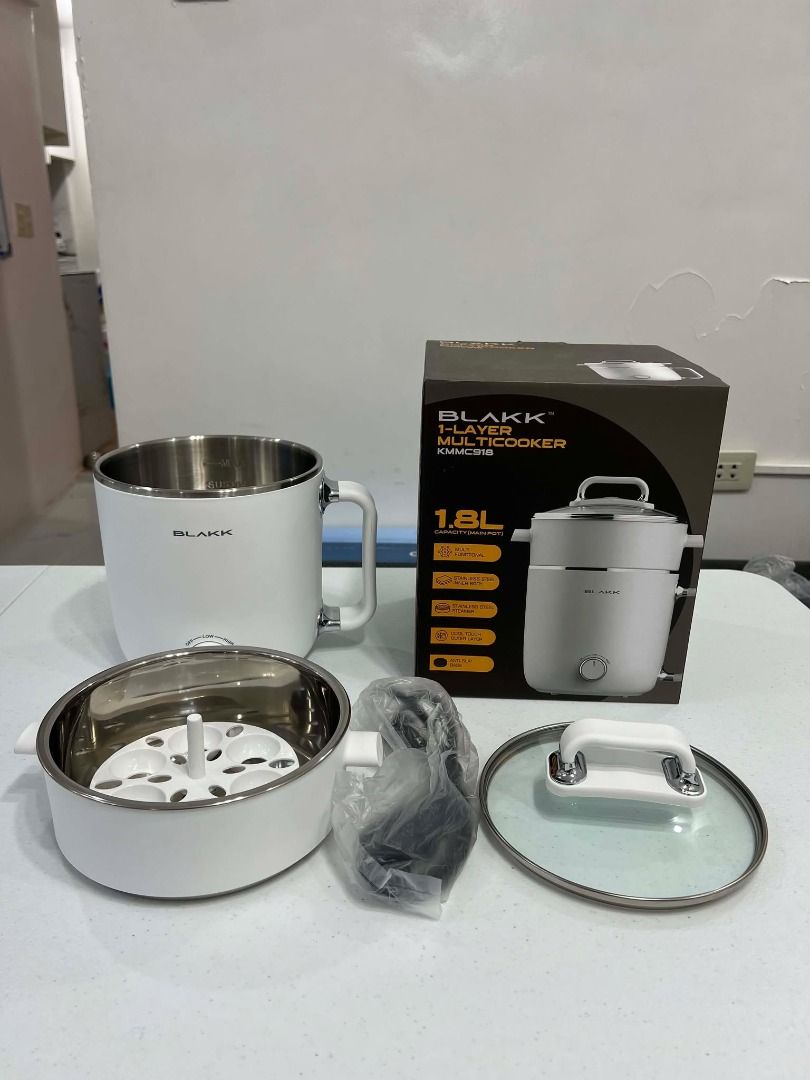 Multicooker - Blakk 1.8L 1-Layer (Category: Cookers) located in Manila. Submitted by entiretyph (Listing ID 1446240589, Image 3). Description: Blakk 1-Layer Multicooker 1.8L KMMC918 Make everyday cooking easier with the Blakk 1-Layer Multicooker KMMC918. Designed for convenience and versatility, this compact 1.8L electric cooker is perfect for preparing a variety of meals such as rice, noodles, soups, steamed vegetables, eggs, hotpot dishes, and 