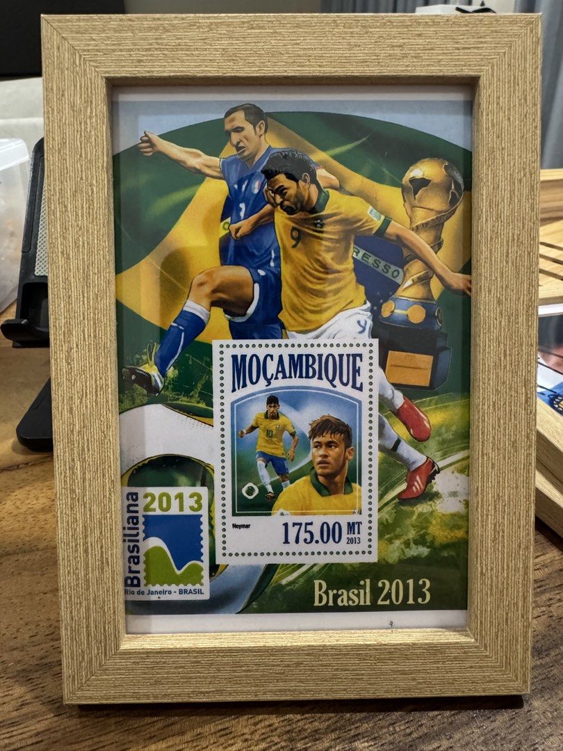 Neymar stamp. (Category: Vintage Collectibles) located in Seremban. Submitted by HollywoodTreasures (Listing ID 1446309226, Image 1). Description: Exhibition exclusive Facsimile football prop Limited to 200 pcs worldwide. .