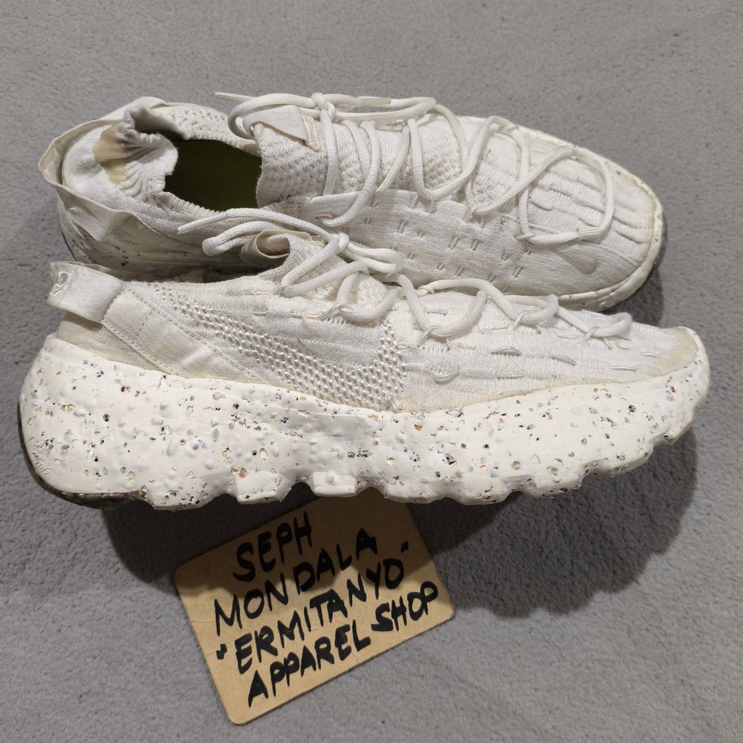 Nike Space hippie 04 shoes (Category: Shoe inserts) located in Calatrava. Submitted by ermitany0 (Listing ID 1446259796, Image 2). Description: N*ke Space hippie 04 Very good condition Size: US9 / 27cm Flaws: light yellow stain sa gilid ( see photos ) Please check photos for more details ✅⬇️ Pm if interested 📩📩📩 Location: Negros Occidental.