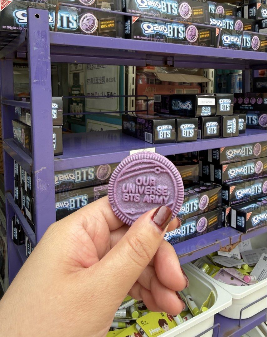 Oreo BTS Special Edition Purple Cookies (Category: Other Food & Drinks) located in Pasig City. Submitted by chellim (Listing ID 1446236367, Image 1). Description: - Limited Edition BTS x Oreo Cookies - Special Purple Color (Hotteok Flavor) - Features BTS ARMY Branding - Perfect for BTS Fans & Collectors - 100 grams - 3 Available Stocks - Bought in Korea (Sobra lang sa personal na binili).