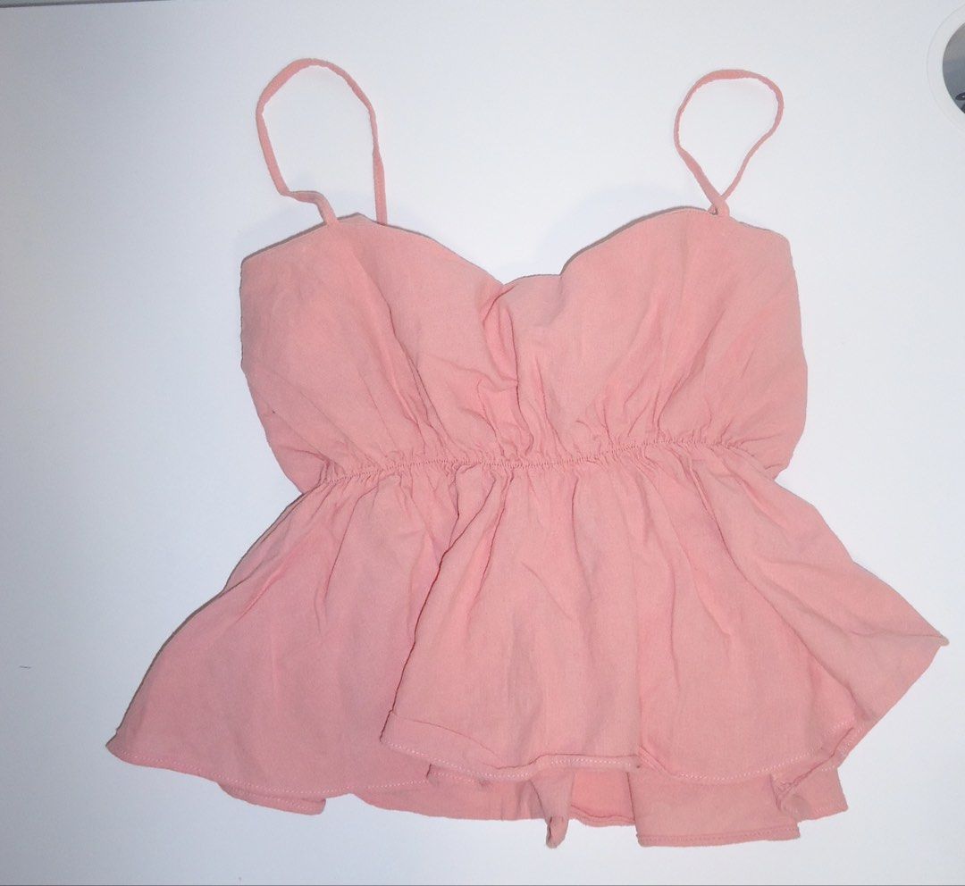 Peplum Cami Top (Category: Sleeveless) located in Manila. Submitted by shellseauhh.declutter (Listing ID 1446259748, Image 1). Description: xxs-s.