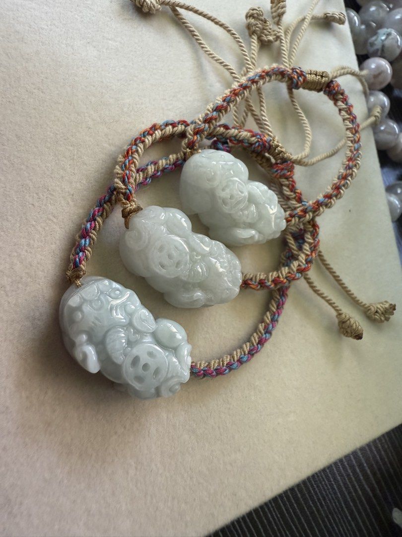 Pixiu Jade Bracelet (Category: Bracelets) located in Kota Kinabalu. Submitted by 13.lky (Listing ID 1446189821, Image 1). Description: Pixiu burma jade bracelet 3 available Adjustable string bracelet RM38 each.