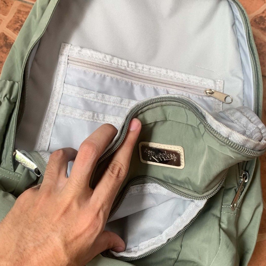 Ruffles Jillian Backpack Olive Color (Category: Backpacks) located in Caloocan City. Submitted by jamesmiguelgggg (Listing ID 1446200040, Image 3). Description: Ruffles Jillian Backpack Dimensions: Width: 12 inches Length: 15.5 inches multiple compartments can fit up to 14 inches laptop Issue/s: washable ballpen stain Condition: Excellent Mine: ₱700 + shipping fee GCash Payment only (PAYMENT FIRST) Courier: J&T or Lalamove Color may vary due to l