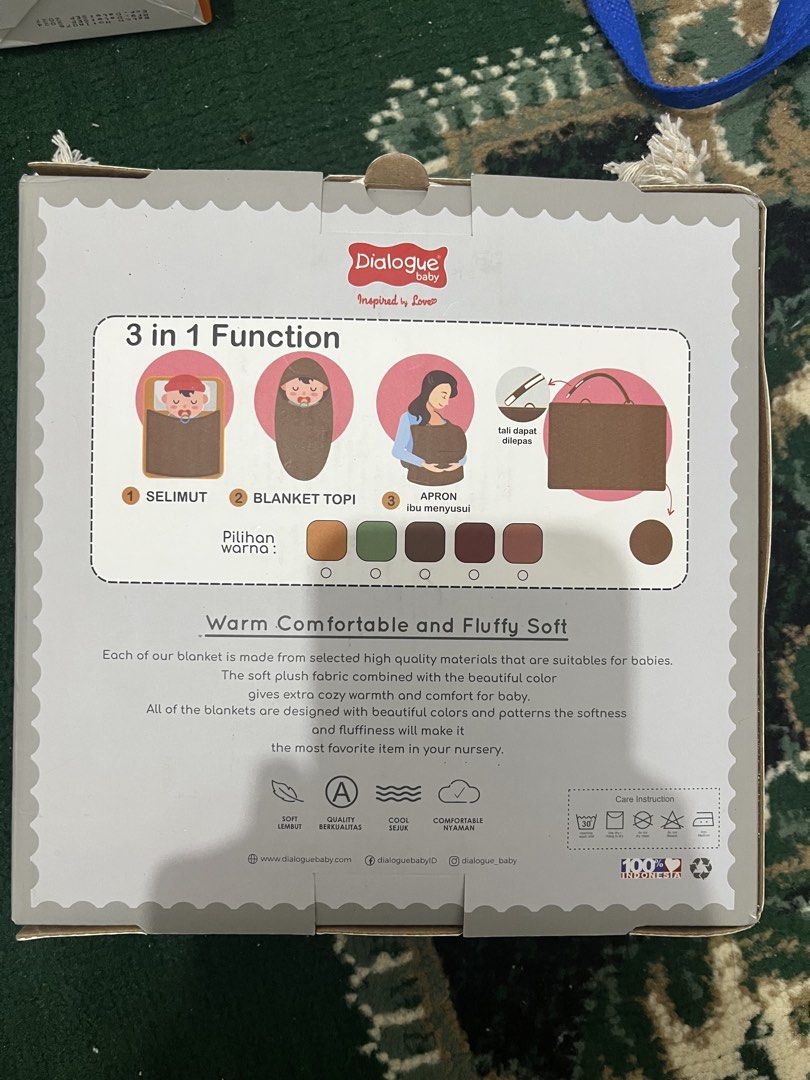 Selimut bayi dialogue (Kategori: Orang Tua, Bayi & Anak - Lainnya) berada di Depok. Dikirim oleh yupieskrim (ID iklan 1446225109, Gambar 2). Deskripsi: New.