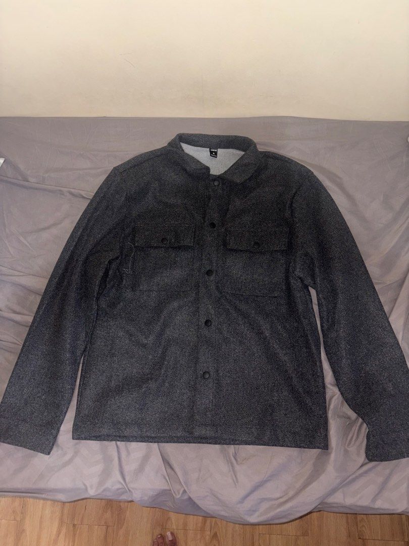 SHEIN Men's Grey Button-Up Jacket for sale!! (Category: Coats, Jackets and Outerwear) located in Makati City. Submitted by martt_ (Listing ID 1446265346, Image 1). Description: FOR SALE!! SHEIN Men’s Dark Grey Button-Up Jacket No dimes size XL 350 pesos ONLY WHAT YOU SEE IS WHAT YOU GET MOP: gcash/bpi MOD: lalamove PM IF INTERESTED!!!🫶✨.