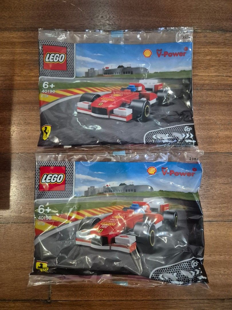 LEGO x Shell V-Power Nitro Collection (Category: Lego & Building Sets) located in Quezon City. Submitted by infinitudecollectibles (Listing ID 1446251062, Image 2). Description: LEGO x Shell V-Power Nitro collection (c. 20212-2014) - 2x Set 40190 F138 - 1x Set 40192 250 GTO - 1x Set 40193 512S - 1x Set 40196 Shell Tanker - 1x Set 40194 Finish Line Podium - All sealed in original poly bag, never opened. - Comes with box Payment: Gcash/BDO/Maya Mee