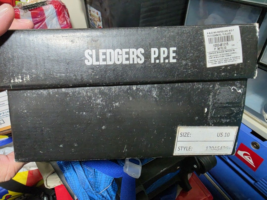 Sledgers P.P.E. Black Steel Toe Work Boots US 10 (Category: Boots) located in Quezon City. Submitted by blackspider09 (Listing ID 1446162100, Image 3). Description: - Sledgers P.P.E. Work Boots - Color: Black - Features: Steel Toe for protection - Size: US 10 - Includes: Original Box - Ideal for: Construction, safety-required jobs - Quality: Durable and built to last.