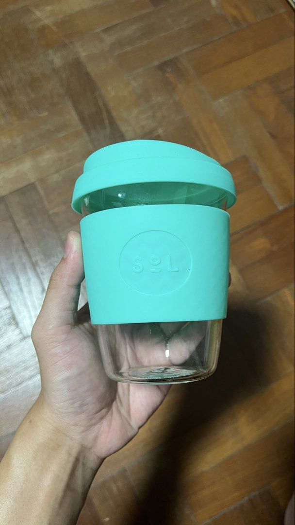SoL Cups 12oz Mighty Mint Reusable Glass Coffee Cup494190868101212162