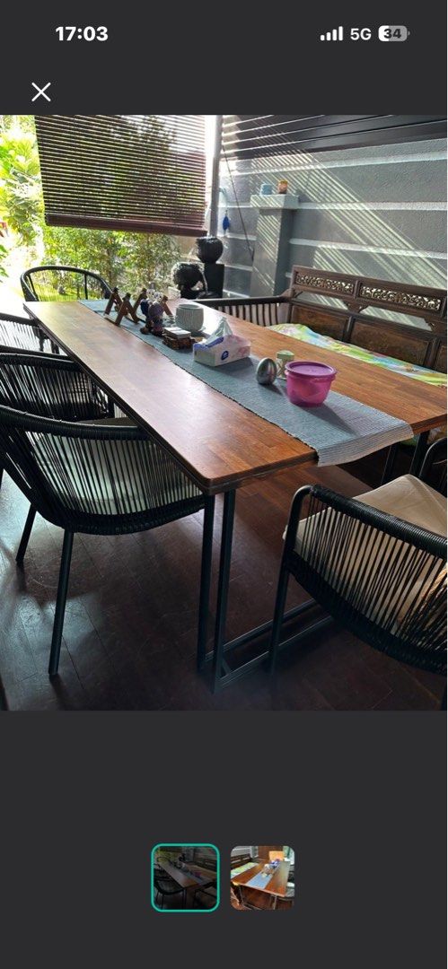 solid wood table (Category: Tables & Sets) located in Kuala Lumpur. Submitted by marvelsuper (Listing ID 1446248936, Image 2). Description: .