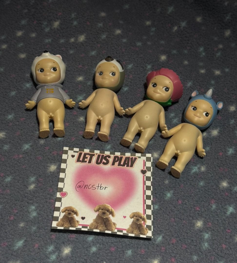 Sonny Angels !! check description for prices! (Category: Figurines & Statues) located in Quezon City. Submitted by ncstbr367 (Listing ID 1446320364, Image 1). Description: 👼 Sonny Angels for SALE!! 👼 Selling the following Sonny Angels: • 🦥 Sloth – ₱350 • 🌸 Carnation – ₱400 ❌ SOLD • 🦏 Rhino – ₱350 • 🐶 Dog Time: Pomeranian – ₱400 ✨ Authentic Sonny Angel ✨ In good condition and stored properly 📍 Location: Manila 📦 Shipping: Lalamove/JNT 💬 M