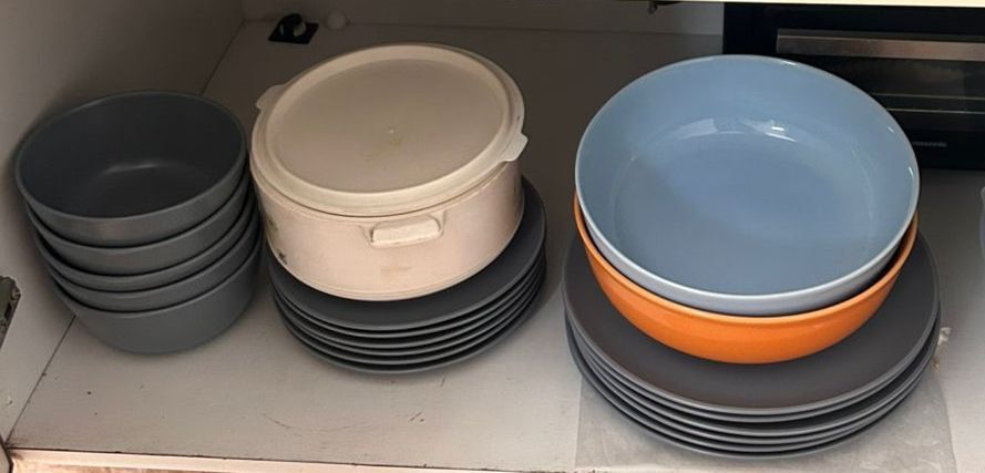 Stackable Ceramic Bowls and Plates Set