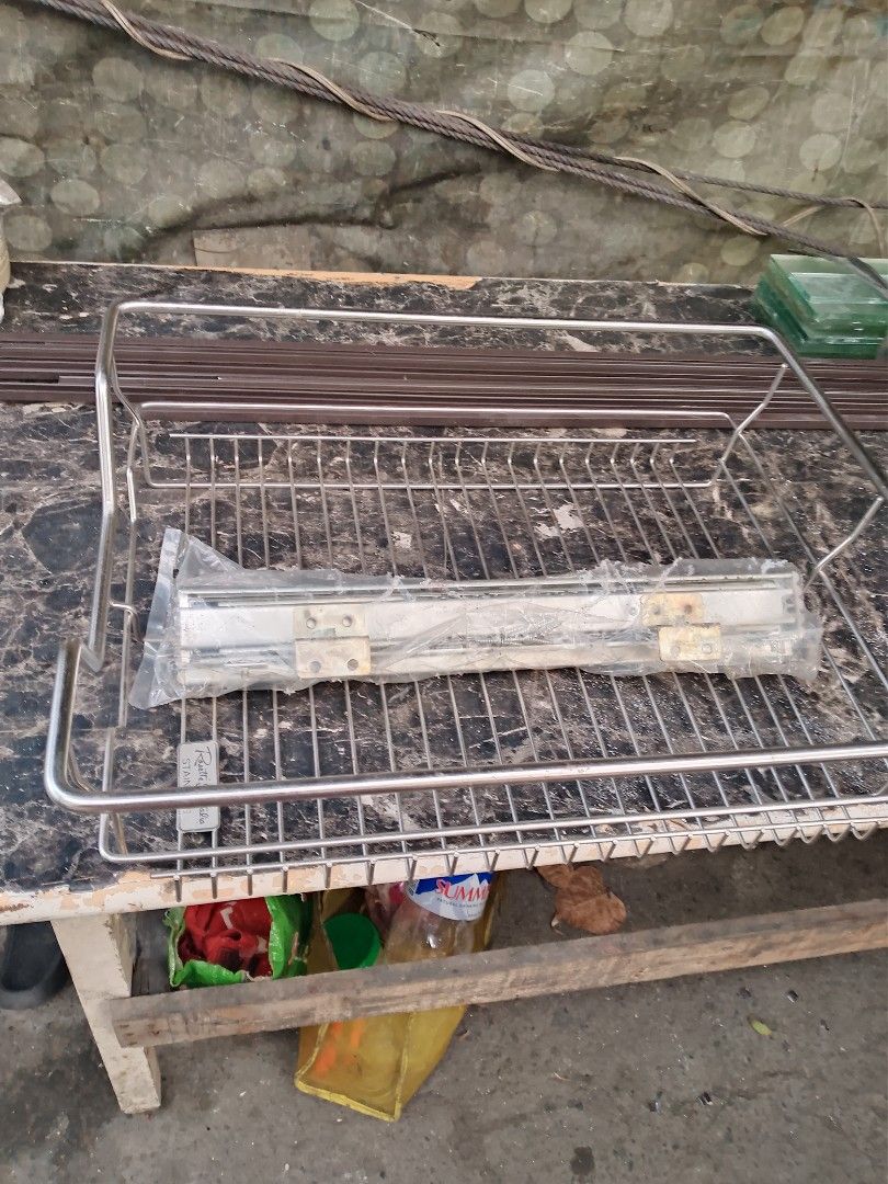 Stainless Steel Dish Rack with Sliding Drawer (Category: Shelves, Cabinets & Racks) located in Paranaque City. Submitted by drespere (Listing ID 1446224413, Image 1). Description: - Sturdy stainless steel construction - Features a convenient sliding drawer - Perfect for organizing kitchenware - Ready for its new home!.