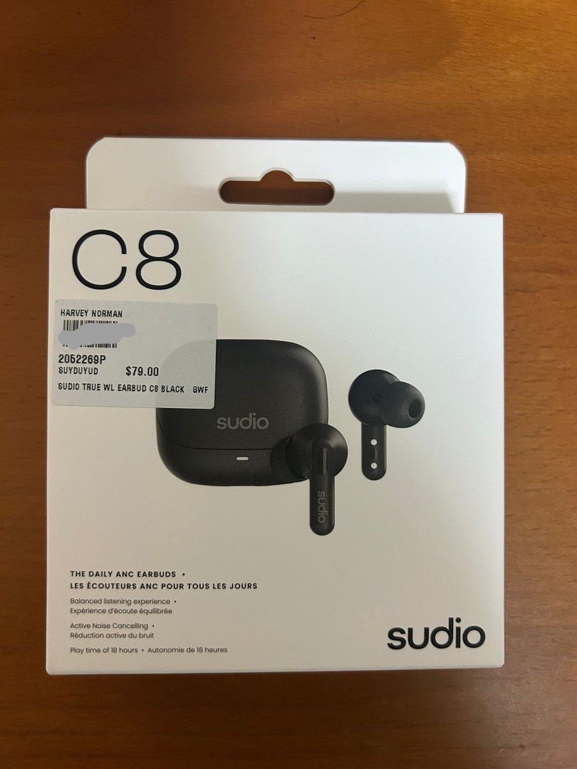 Sudio C8 True Wireless ANC Earbuds Black