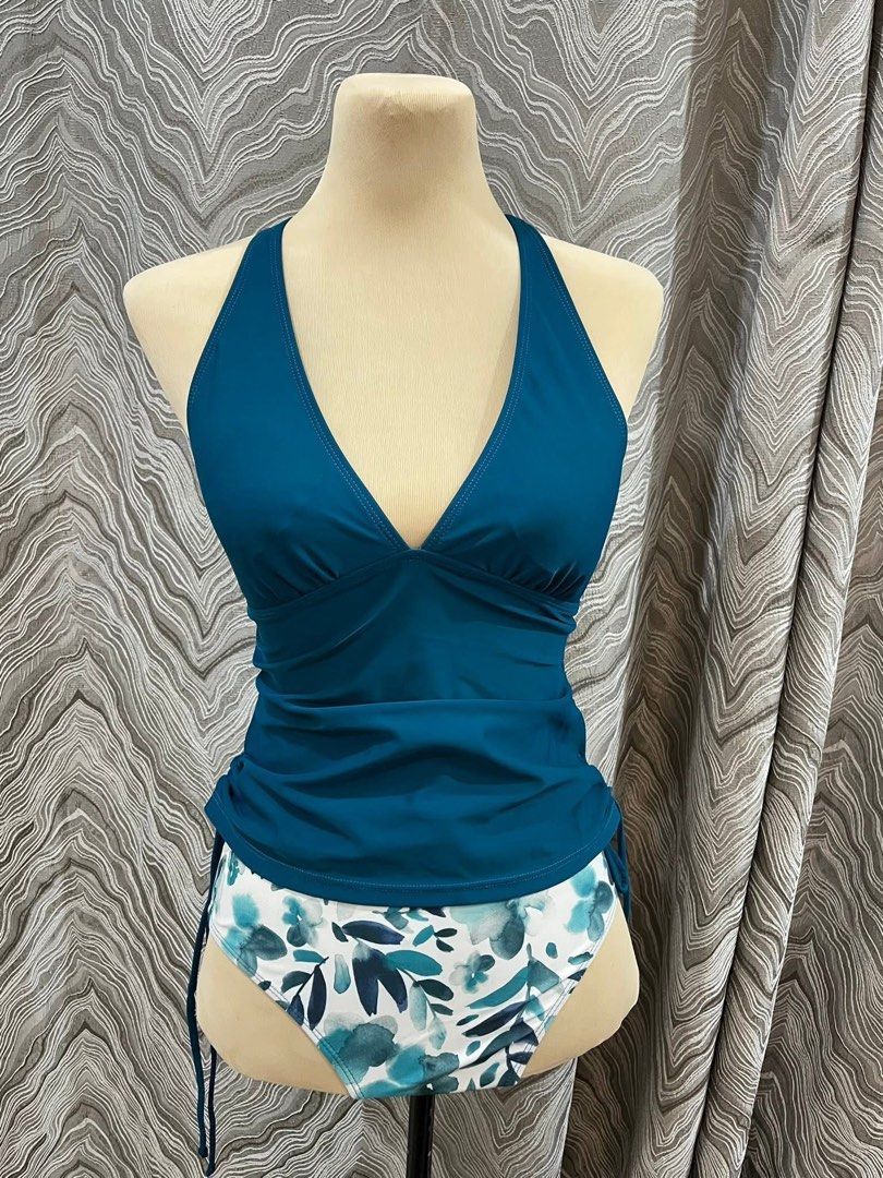 Teal Ruched Floral Tankini (Category: Bikinis & Swimsuits) located in Mandaluyong City. Submitted by cherie.stashapparel (Listing ID 1446224412, Image 1). Description: .