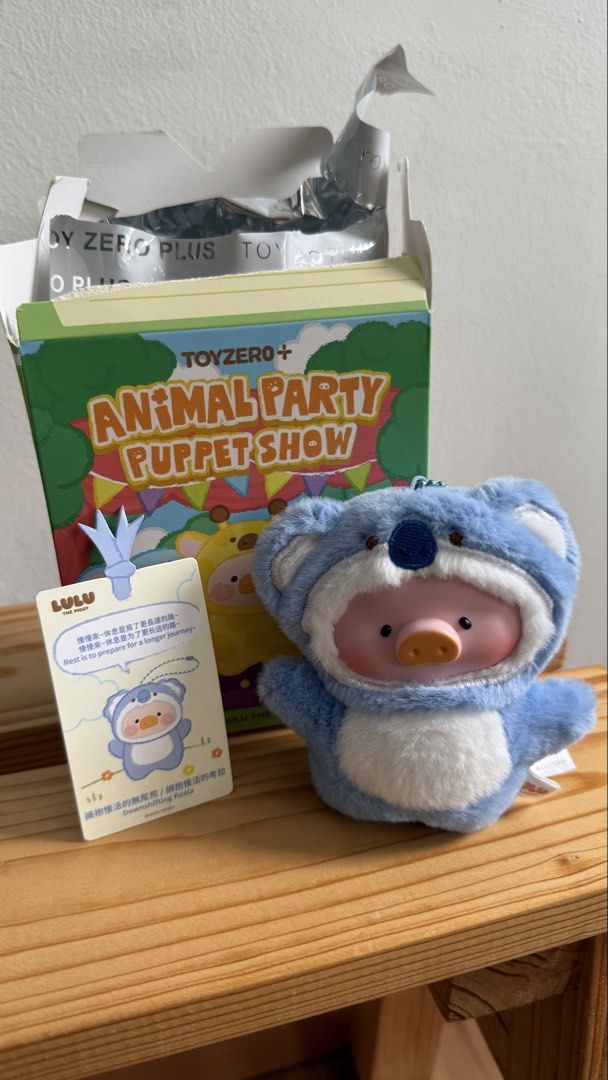 TOYZEROPLUS Animal Party Puppet Show Lulu The Piggy Koala (Category: Toys & Games) located in Klang. Submitted by notthingsreal (Listing ID 1446229889, Image 1). Description: - Lulu The Piggy blind box Card ✅ Box ✅ Unsealed to check d. .