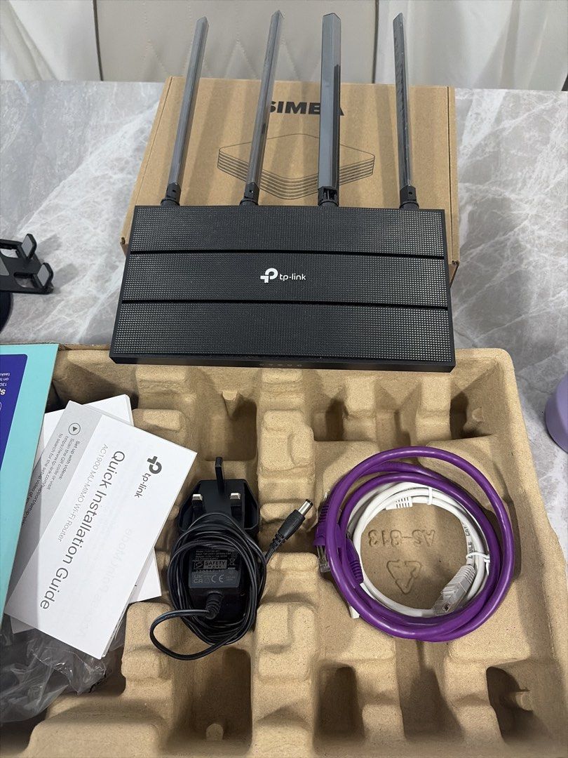 used TP-Link Archer C80 (AC1900) router with Power Adapter and Cables
