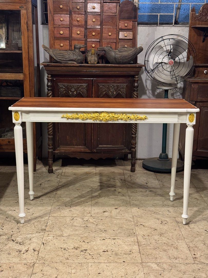 Vintage Narra Console Table (Category: Tables & Sets) located in Manila. Submitted by sinaunang_gamit (Listing ID 1446171686, Image 2). Description: Vintage Narra Console Table Length: 48 inches Height: 32 inches Width: 20 inches Solid Narra ₱9k.