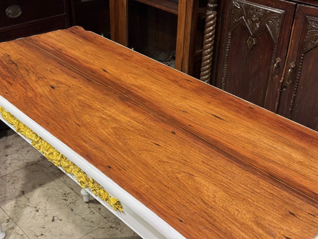 Vintage Narra Console Table (Category: Tables & Sets) located in Manila. Submitted by sinaunang_gamit (Listing ID 1446171686, Image 3). Description: Vintage Narra Console Table Length: 48 inches Height: 32 inches Width: 20 inches Solid Narra ₱9k.