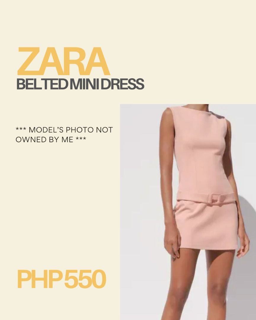 ZARA Pink Belted Mini Dress (Category: Dresses) located in General Trias. Submitted by misspasabaeph (Listing ID 1446266999, Image 2). Description: - Pink Zara Belted Mini Dress - Sleeveless with round neckline - Brand new, never worn LOCATION: General Trias, Cavite SHIPPING: Gogo Express/ J&T / Lalamove (if near) c/o BUYER.