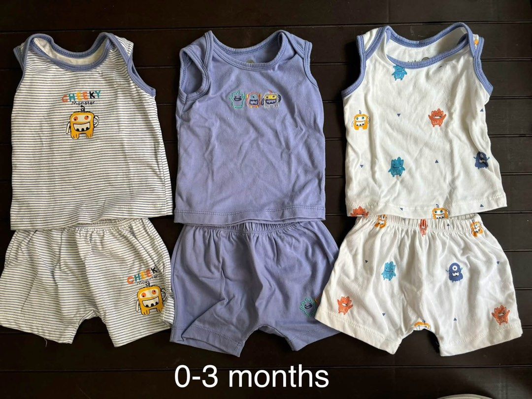 0-3 Months Baby Clothes Bundle - Bodysuits, Rompers, Pants (Category: Babies & Kids Fashion) located in San Pablo. Submitted by closetdeclutter___ (Listing ID 1446456376, Image 1). Description: - Bundle of baby clothes for 0-3 months. - All items are clean. - Bought from SM dept. store (Baby Company) .
