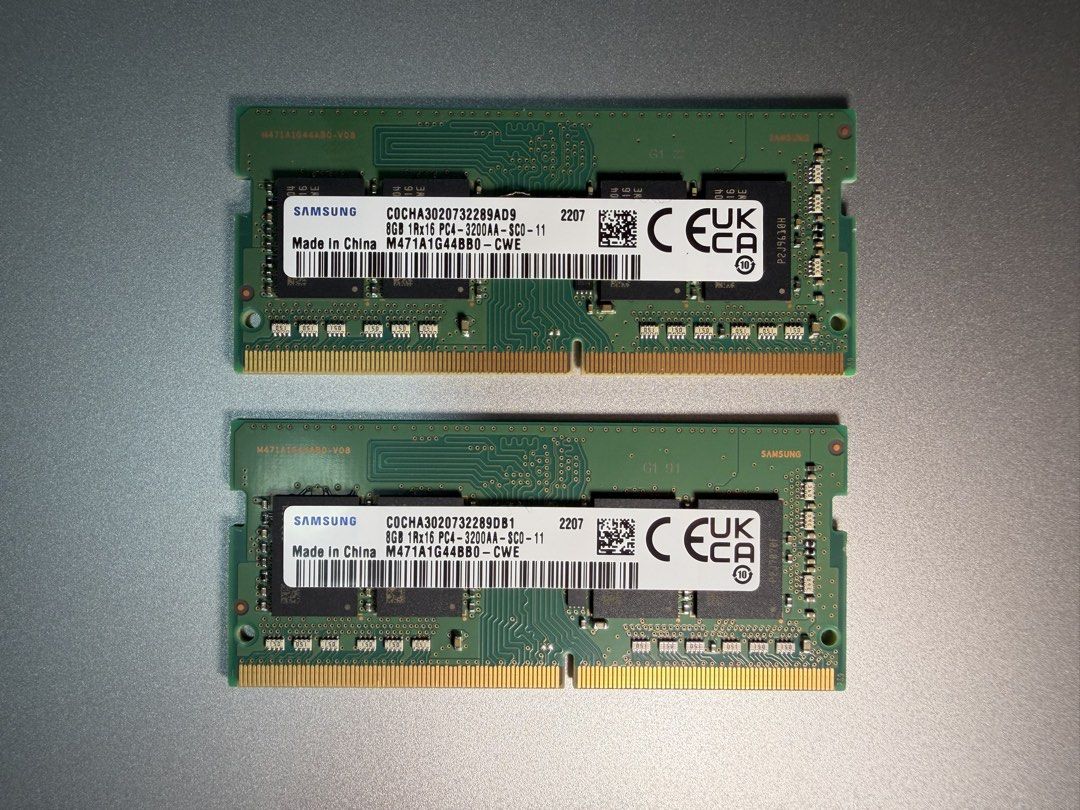 2x Samsung 8GB DDR4 3200MHz Laptop RAM Modules