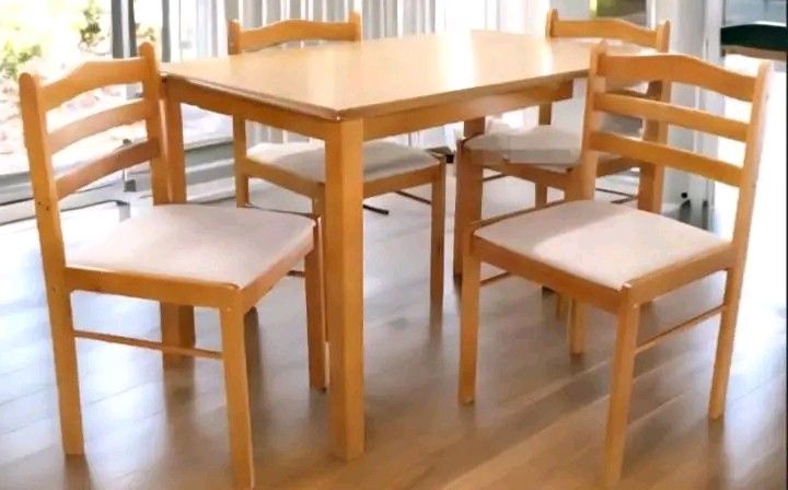 4 Seater Wooden Dining Table and Chairs Set (Category: Tables & Sets) located in Manila. Submitted by morallosmariel2 (Listing ID 1446370783, Image 1). Description: ▪︎ Now Available Stock ▪︎ Brand new Item ▪︎ Ready To Deliver ▪︎ free Assemble / Installation ▪︎ On Hand / On Hand ▪︎ G cash Payment ▪︎ Bank transfer 09705024492 / 09460969894.