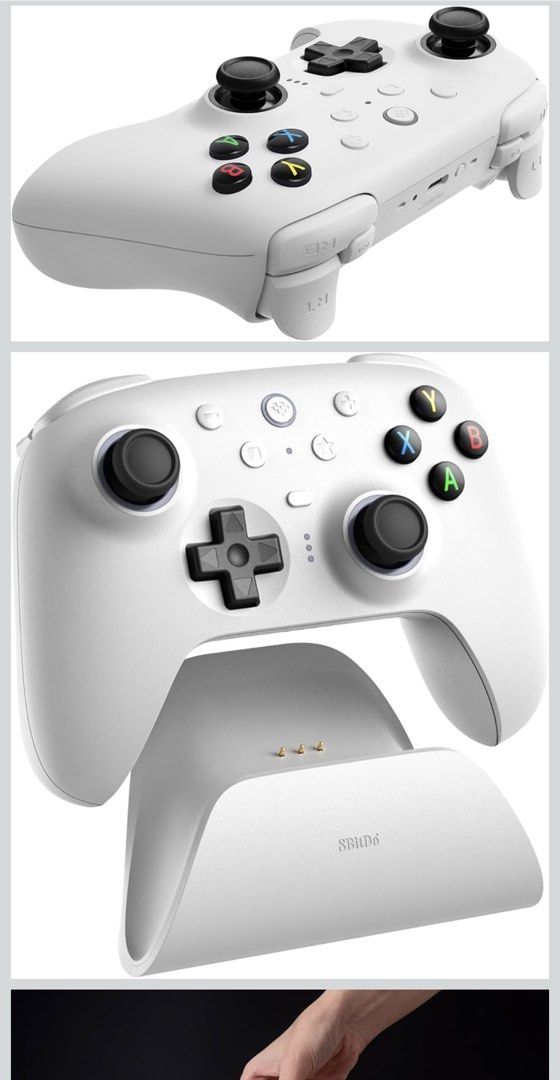8Bitdo Wireless Controller - White (Category: Controllers) located in Singapore. Submitted by happyseller_bird (Listing ID 1446534903, Image 2). Description: - - Compatible with Windows & Android - Includes Charging Dock - Includes 2.4G Adapter - Connectivity: 2.4G, USB - Ideal for Laptop & Tablet Gaming.