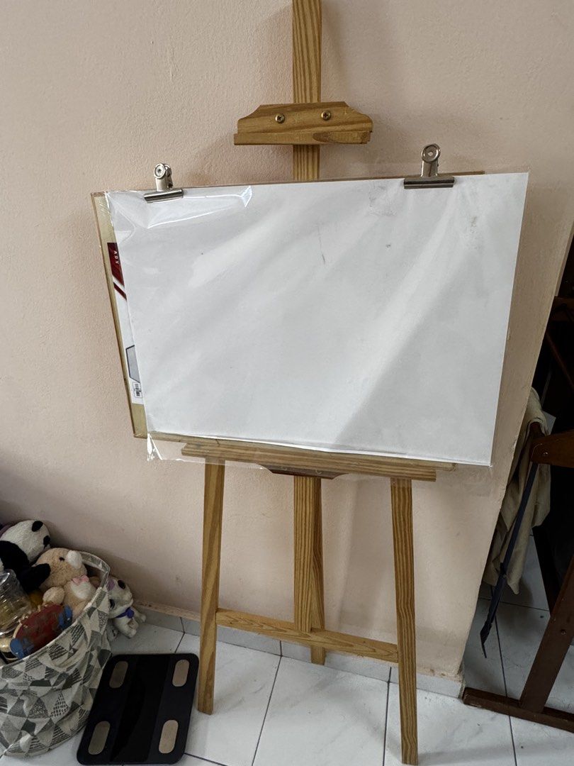 A2 Technical Wooden Drawing Board with Easel (Category: Art & Prints) located in Gombak. Submitted by haslanhrnkl (Listing ID 1446356413, Image 1). Description: - Large A2 technical drawing board - Sturdy wooden easel included - Adjustable easel for secure and comfortable positioning - Ideal for detailed artwork and design projects - Easy to set up and use - Perfect for studios and workspaces.