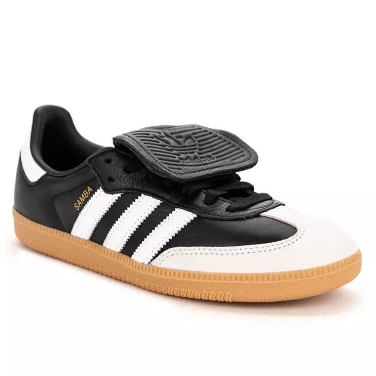 Adidas Samba LT Shoes Black White Grey (Category: Sneakers) located in San Juan City. Submitted by isaspins (Listing ID 1446397010, Image 1). Description: -Original! Bought in Japan -3 to 4 wears only -Price is negotiable! But please don't low ball -No box -Color: Core Black/Footwear White/Gold Met Upper -Material: Leather/Nubuck -Inner Material: Synthetic -Sole Material: Rubber -Heel Height: Low (0-5.5cm) -Shoe Width: Medium -Toe: Closed -Fasten
