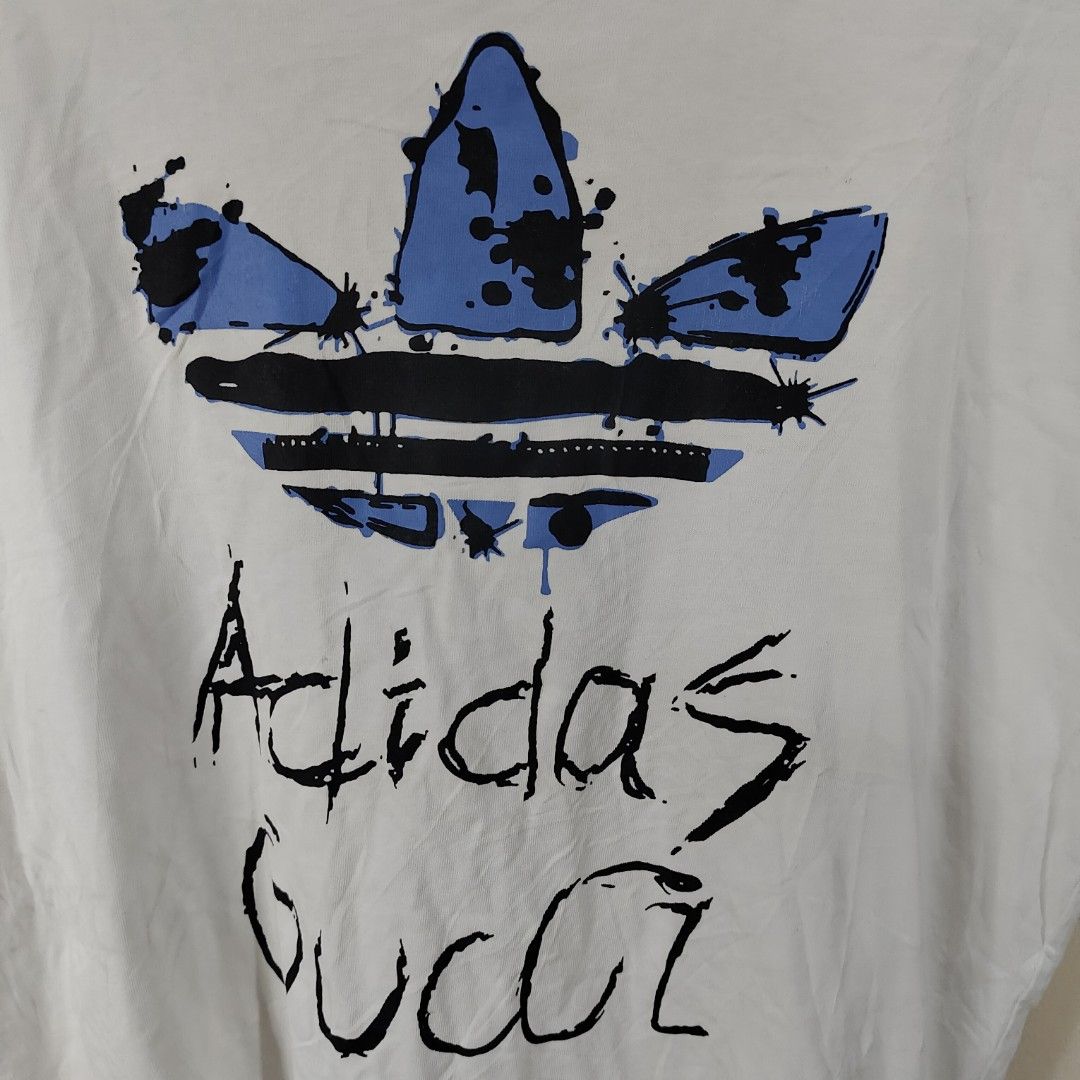 ADIDAS X GUCCI SHIRT (Category: Luxury Apparel) located in Bulacan. Submitted by markkiethrift2023 (Listing ID 1446368816, Image 2). Description: ADIDAS X GUCCI EXCELLENT CONDITION DIMES: 21 x 28.5 NEED WASH.
