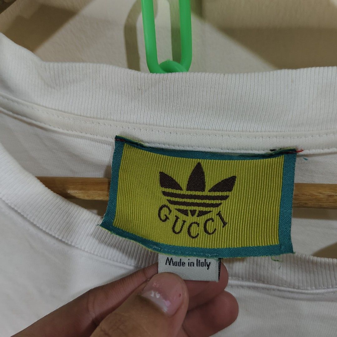 ADIDAS X GUCCI SHIRT (Category: Luxury Apparel) located in Bulacan. Submitted by markkiethrift2023 (Listing ID 1446368816, Image 3). Description: ADIDAS X GUCCI EXCELLENT CONDITION DIMES: 21 x 28.5 NEED WASH.