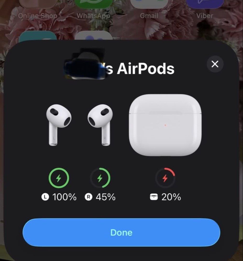 Airpods 3rd gen (Category: Earphones) located in Marikina City. Submitted by impulsivebuyershop (Listing ID 1446429872, Image 3). Description: Apple AirPods 3rd Gen with MagSafe Charging Case • Left AirPod not producing sound, but Bluetooth detects it and battery % shows • Right AirPod and MagSafe case work perfectly • Sold as-is at a low price - no complaints, returns, or refunds • Buyer may troubleshoot or replace left AirPod • 100% authentic (
