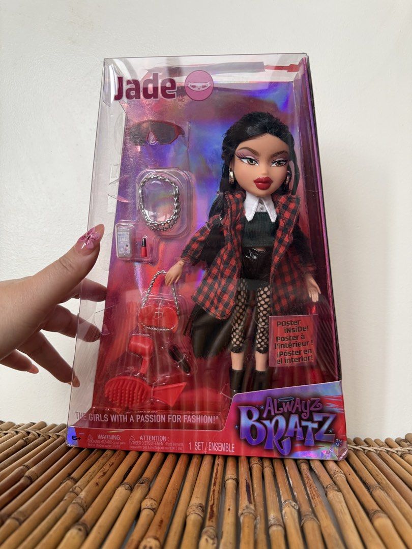 Alwayz Bratz Jade Doll (NRFB) (Category: Kids Toys) located in Quezon City. Submitted by mscheekyholic (Listing ID 1446511242, Image 2). Description: - Always Bratz Jade doll - Includes fashion accessories: poster, sunglasses, purse, brush, and more - Box shows some wear on the top edge - Ideal for Bratz collectors.
