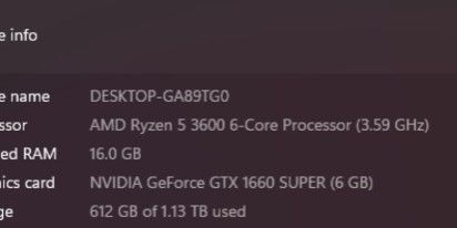 AMD Ryzen 5 3600 - GeForce 1660 Super494881657157079045