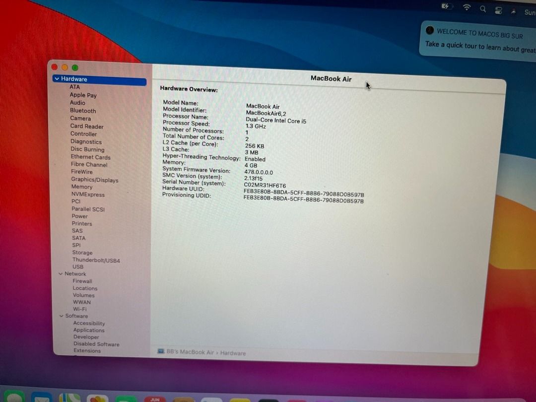 Apple MacBook Air Laptop Silver494751425066455045