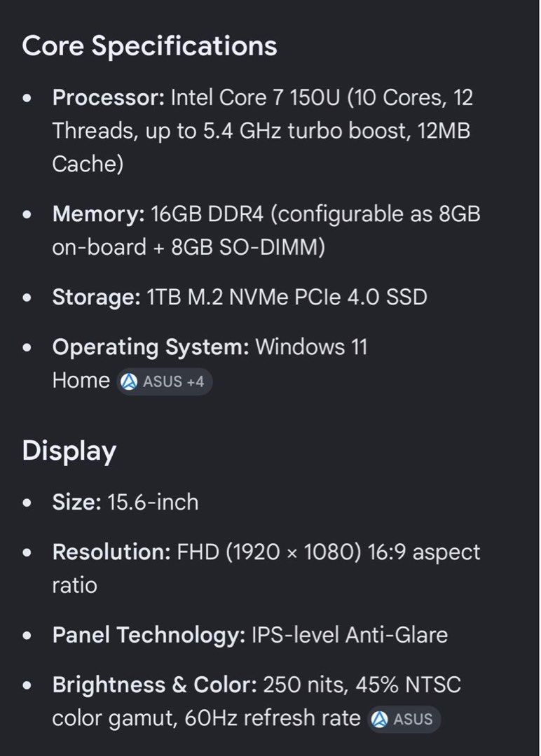 ASUS Vivo book 15