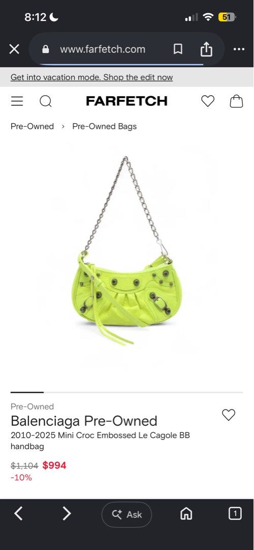 authentic balenciaga mini le cagole BB handbag (Category: Luxury Bags & Wallets) located in Quezon City. Submitted by ___hettyyyy (Listing ID 1446472906, Image 2). Description: inclusions: strap and dust bag • has loose fabrics / visible sign of usage •some stains on dustbag • can haggle but not too low pls!! • still looks good !!!! • srp is around 60k+ rfs: decluttering ! investing more on neutral pieces :).