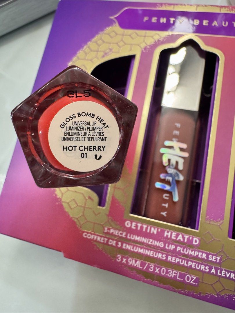 Authentic Fenty Heat Gloss Bomb Hot Cherry (Category: Makeup) located in Makati City. Submitted by authenticluxurygoodsss (Listing ID 1446530018, Image 2). Description: Onhand Guaranteed authentic Brand New / Unused Shade: Hot Cherry Full size No box (part of a set) FIXED PRICE Will ignore lowballers 📍 Santa Rosa Laguna (Lalamove to Metro Manila ranges from 120-200).