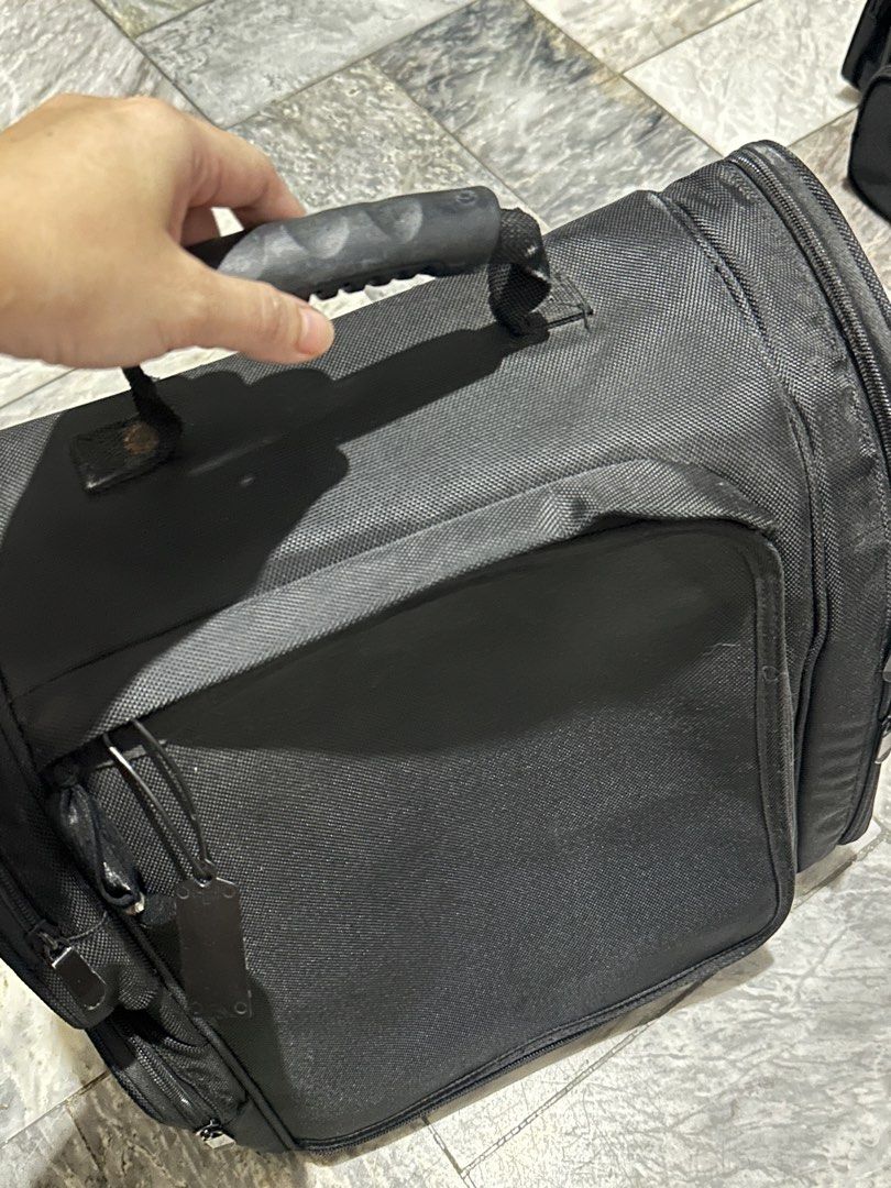 Black Makeup Artist Train Case Backpack Bag (Category: Makeup) located in Antipolo. Submitted by ttrends (Listing ID 1446517778, Image 2). Description: - Black makeup artist backpack - Multiple compartments for organized tool storage - Top handle and backpack straps for easy carrying - Side mesh pockets - Durable material - Ideal for travel and professional use ***please manage your expectation, it is a well-loved item and has normal signs of wea